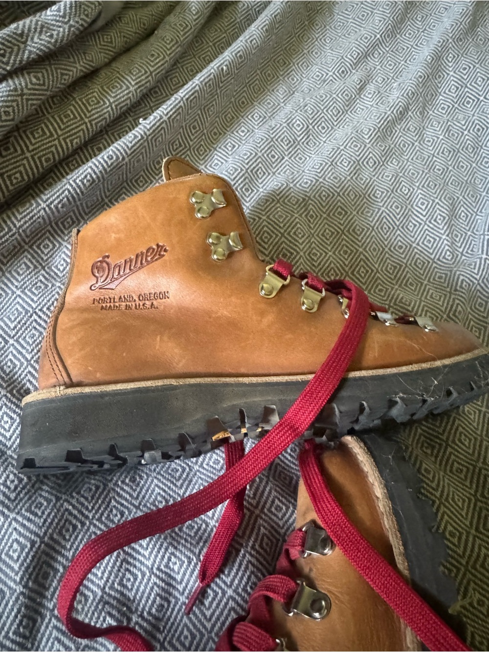 Danner Women’s Brown Leather Hiking Boots with Red Laces